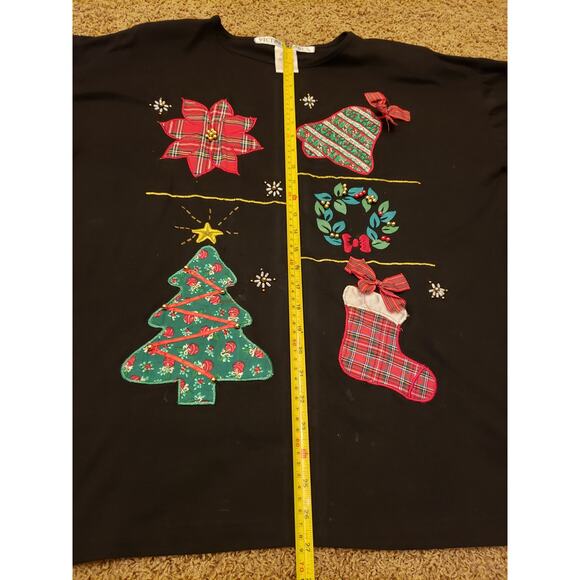 Ugly Christmas Sweater Victoria Jones Womens Sweater Black Long Sleeve Medium - Picture 12 of 13